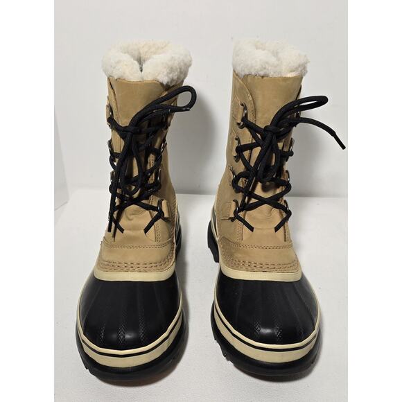 Sorel Caribou Women’s Waterproof Mid-Calf Snow Boots Buff Stone SZ US 7.5 - Picture 2 of 13